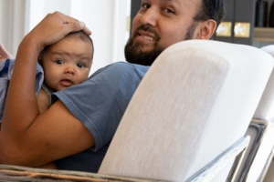 Personal chef spending time with his family and infant son.